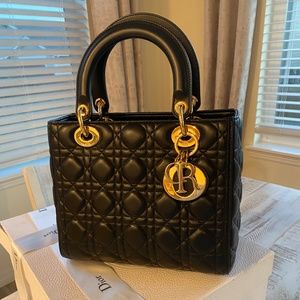 Dior Lambskin Lady Dior Medium Tote